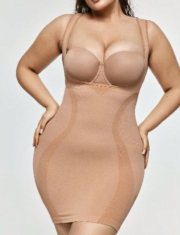 Rochie modelatoare SHEIN CURVE, crem
