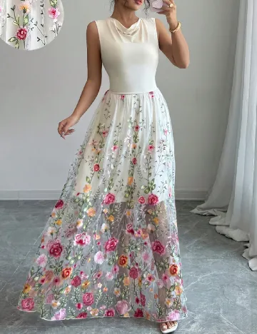 Rochie lunga SHEIN, crem
