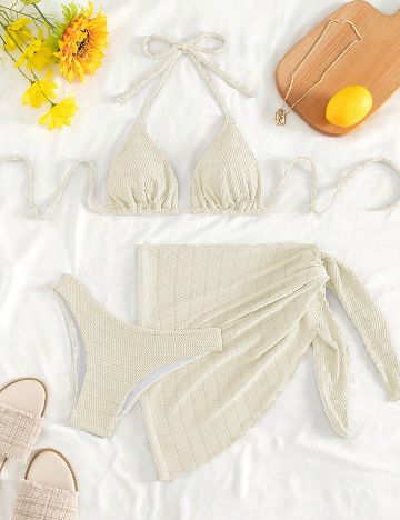 Costum de baie SHEIN, ecru