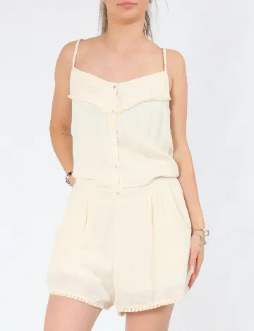 Salopeta Pull&Bear, crem