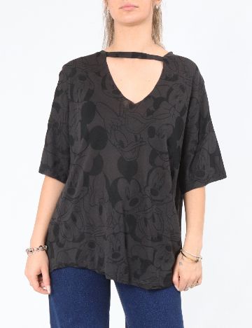 Tricou Oversize Bershka, gri