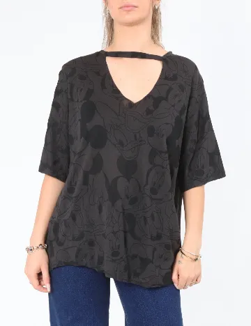 Tricou Oversize Bershka, gri