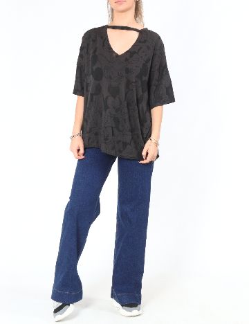 Tricou Oversize Bershka, gri