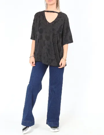 Tricou Oversize Bershka, gri