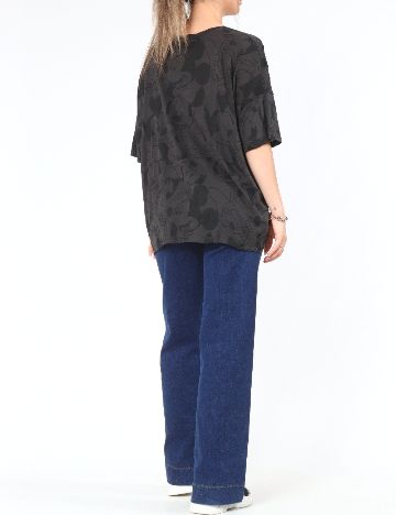 Tricou Oversize Bershka, gri