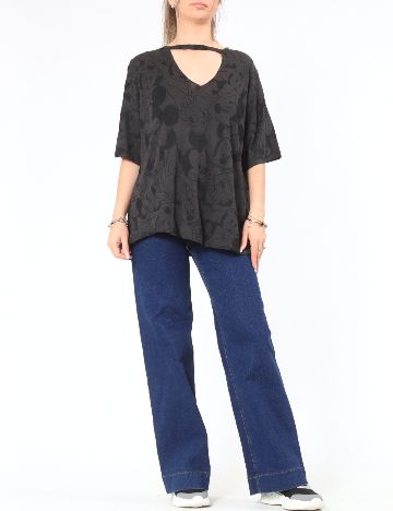 Tricou Oversize Bershka, gri