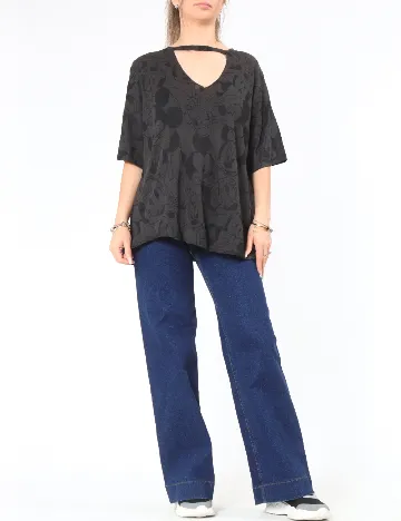 Tricou Oversize Bershka, gri