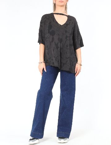 Tricou Oversize Bershka, gri