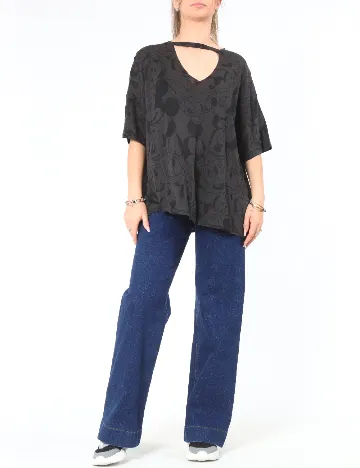 Tricou Oversize Bershka, gri