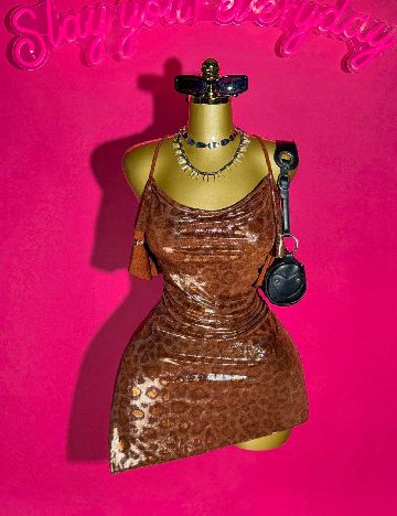 Rochie scurta SHEIN, maro