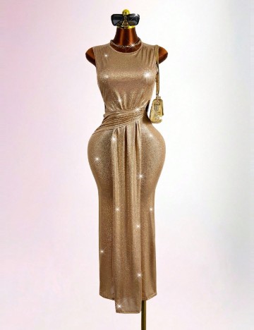 Rochie medie SHEIN, auriu