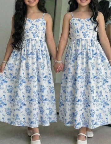 Rochie lunga Shein Kids, albastru