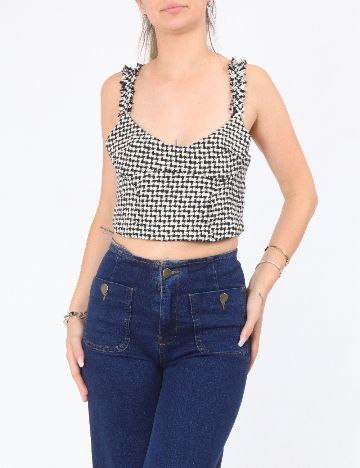 Top Zara, alb/negru