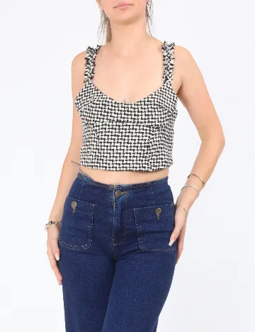 Top Zara, alb/negru