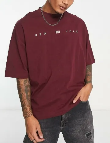Tricou Oversize ASOS, visiniu