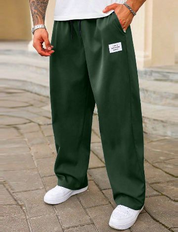Pantaloni SHEIN Plus Size Men, verde