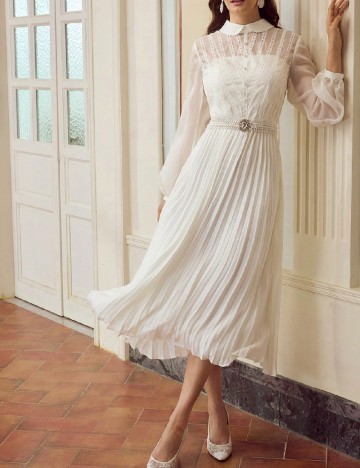 Rochie medie MOTF, alb