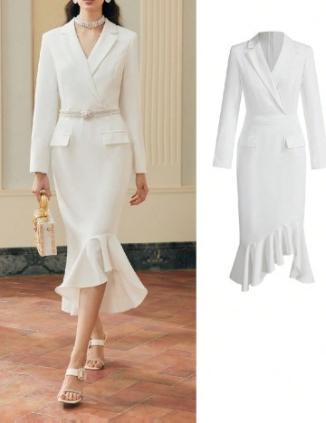 Rochie medie MOTF, alb
