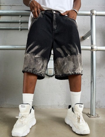 Pantaloni scurti SHEIN, negru/gri