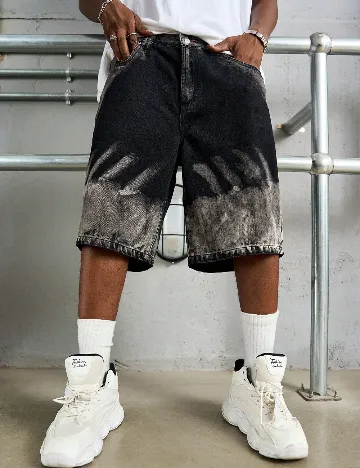 Pantaloni scurti SHEIN, negru/gri