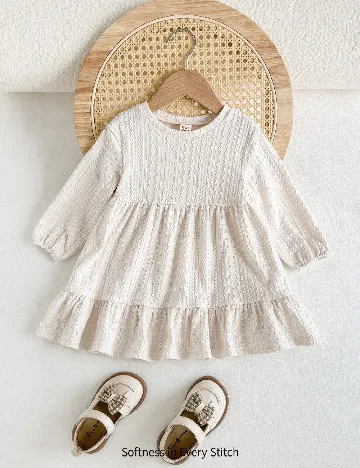 Rochie CozyCub, ecru