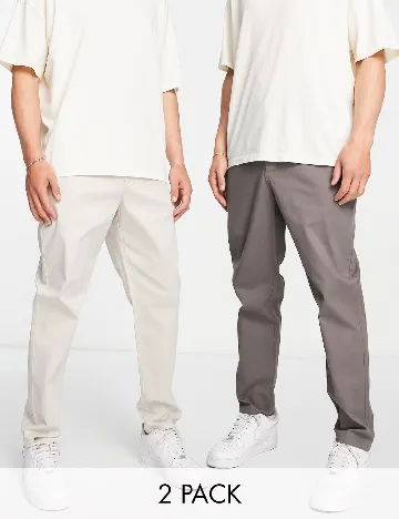 Set pantaloni ASOS, gri inchis/gri deschis