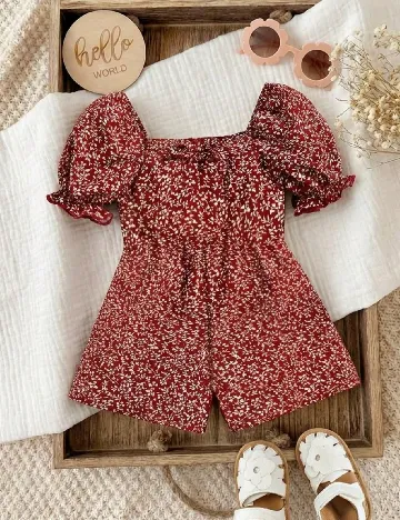 Salopeta Shein Kids, rosu/alb