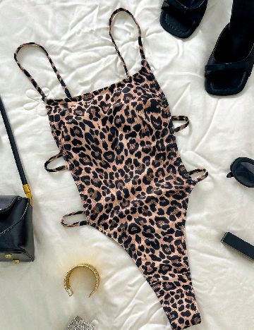 Costum de baie SHEIN, animal print