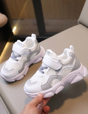 Adidasi Shein Kids, alb/gri