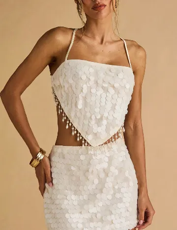 Top SHEIN, ecru