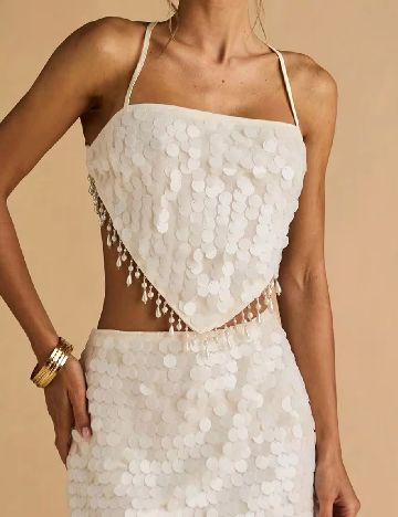 Top SHEIN, ecru