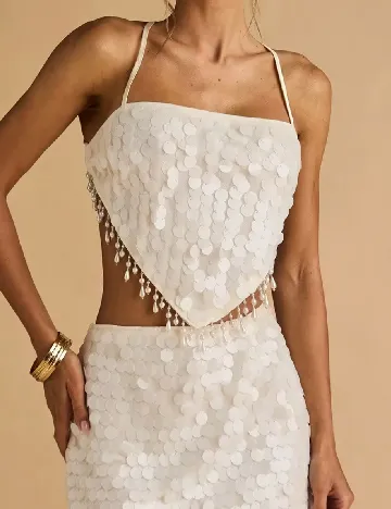 Top SHEIN, ecru