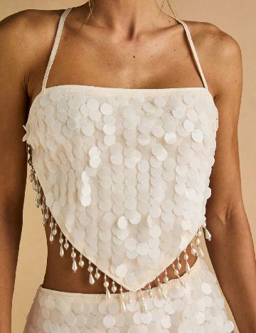 Top SHEIN, ecru