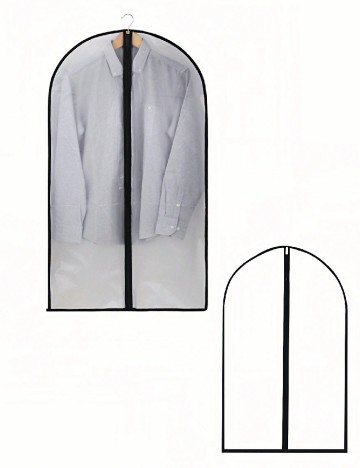 Husa pentru haine 2 bucati SHEIN, transparent/negru