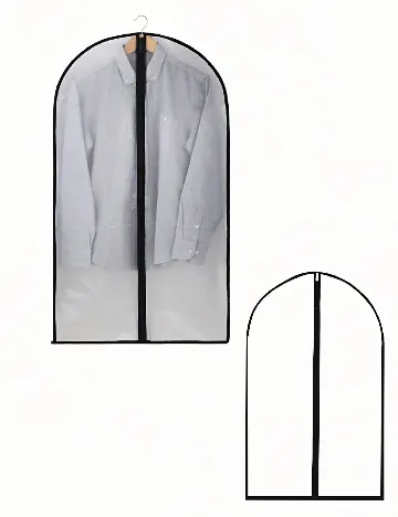 Husa pentru haine 2 bucati SHEIN, transparent/negru