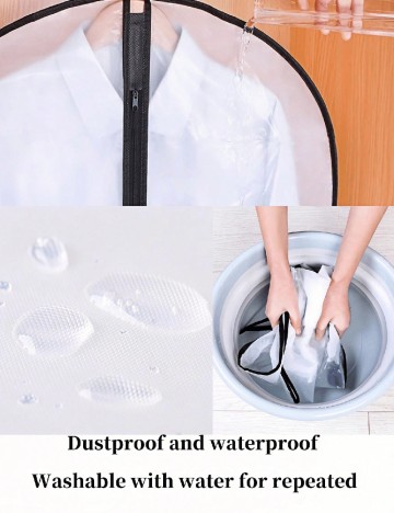 Husa pentru haine 2 bucati SHEIN, transparent/negru