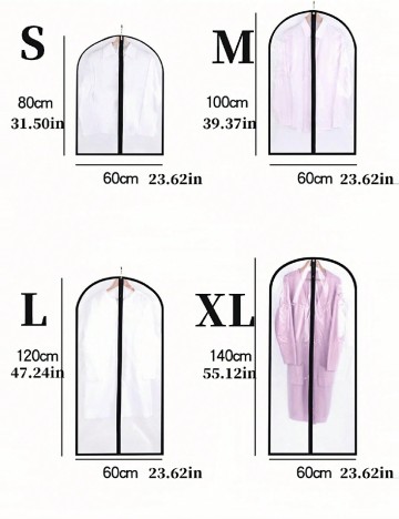Husa pentru haine 2 bucati SHEIN, transparent/negru