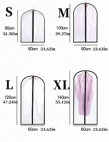 Husa pentru haine 2 bucati SHEIN, transparent/negru