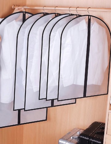 Husa pentru haine 2 bucati SHEIN, transparent/negru