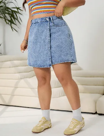 Fusta pantalon SHEIN CURVE, albastru