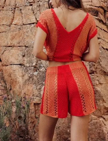 Pantaloni scurti Zara, portocaliu/rosu