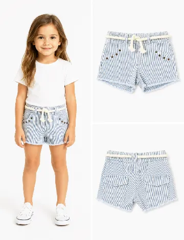 Pantaloni scurti Zara, albastru/alb