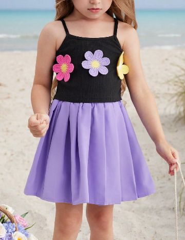 Compleu Shein Kids, negru/mov
