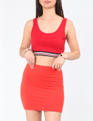 Fusta Pull&Bear, rosu