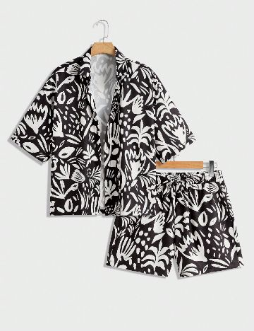 Compleu SHEIN, alb/negru