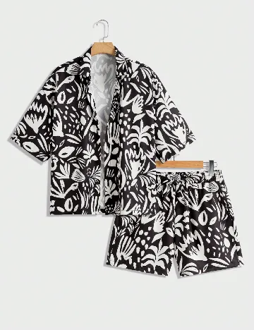 Compleu SHEIN, alb/negru