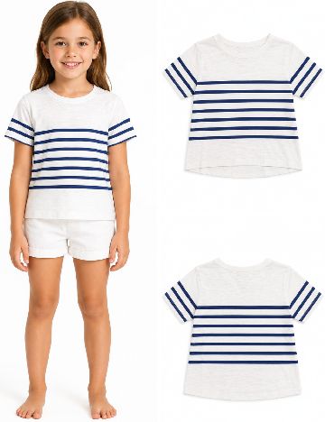 Tricou Zara, alb/albastru