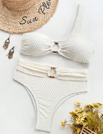 Costum de baie SHEIN, ecru