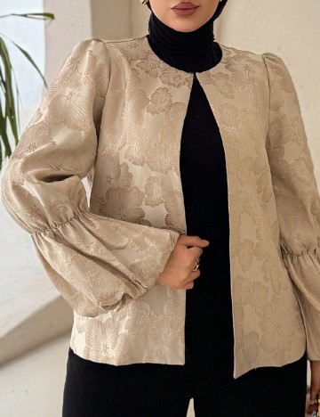 Blazer Dazy Plus Size, crem