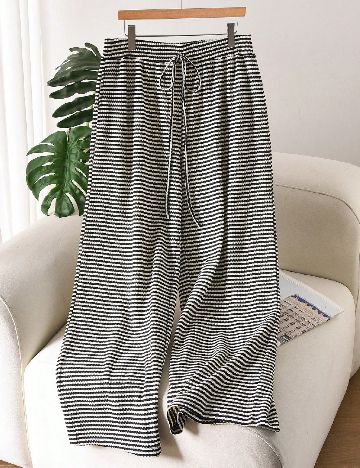 Pantaloni SHEIN CURVE, alb/negru